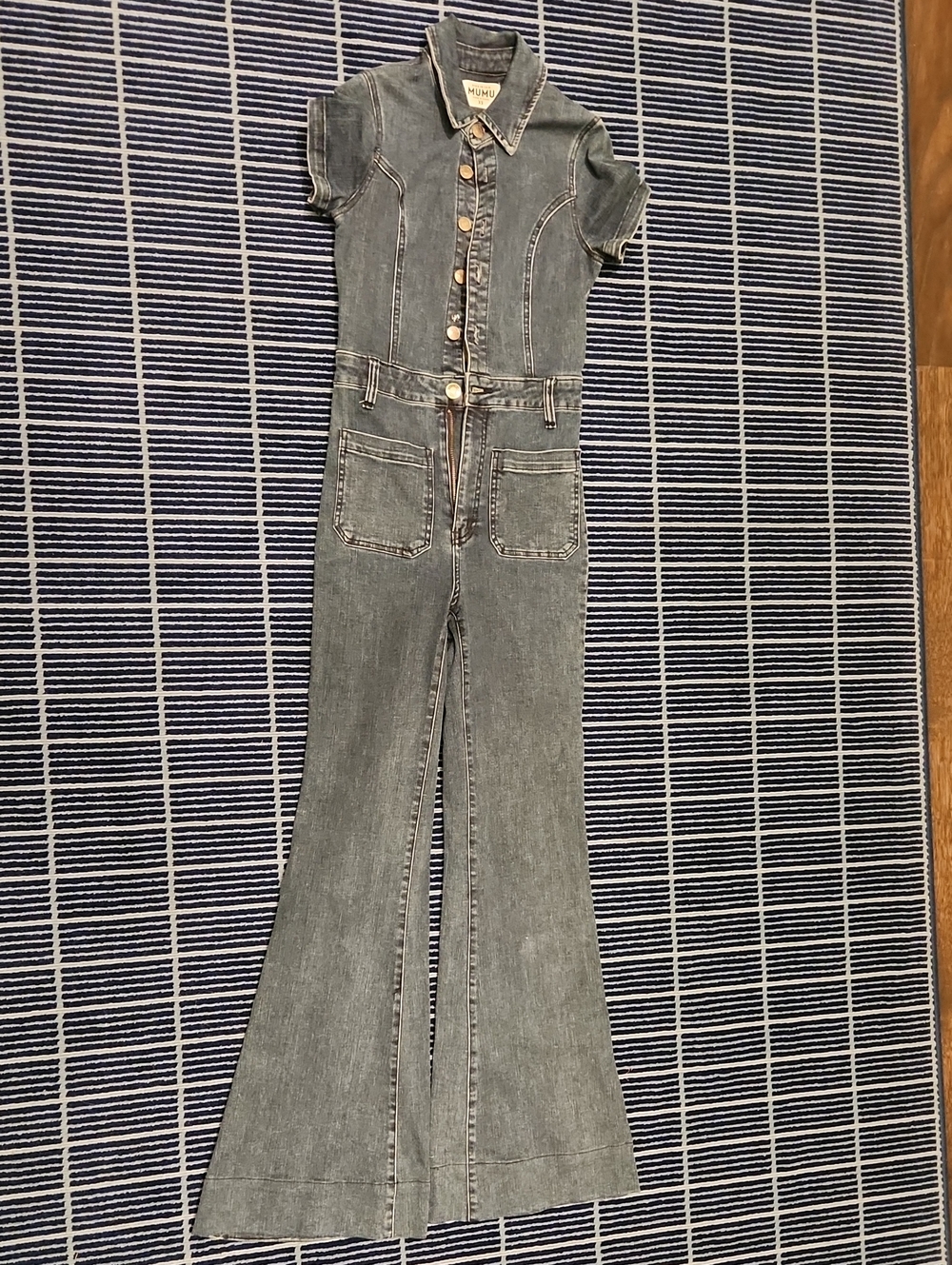 Show Me Your Mumu Washed Denim Everhart Jumpsuit In Lunar Blue